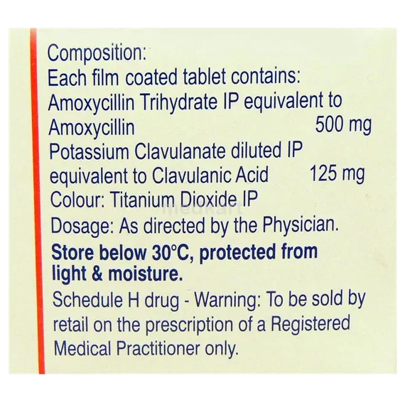 moxclav 625mg tablet 10's